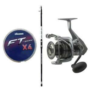 YekOutdoor Surf Oltası Seti Okuma Aria Tele Surf 4,20 cm 100-250 gr Surf Kamışı&Okuma Tomcat TMC-8000 (4.8:1) 6+1bb Olta Makinesi