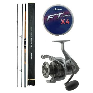 YekOutdoor Profesyonel Olta Seti Okuma Salina Surf 14' 420 cm 3 Parça Surf Kamışı&Okuma Tomcat TMC-8000 (4.8:1) 6+1bb Olta Makinesi