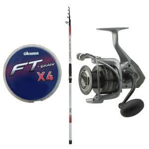 YekOutdoor Olta Seti Kendo Atlantic Surf 4.20m 100-250gr Olta Kamışı&Okuma Tomcat TMC-6000 (4.5:1) 6+1bb Olta Makinesi