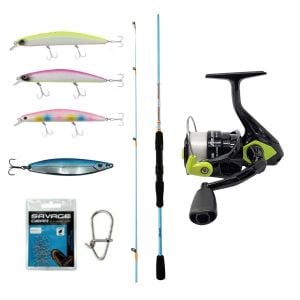 YekOutdoor Okuma Spin Olta Seti Okuma Fuel Spin 2,74 cm 7-30 gr 2 Parça Spin Kamışı&Okuma Fin Chaser X FNX-40NG Green 1BB Olta Makinesi