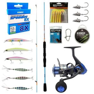 YekOutdoor Profesyonel Spin Olta Seti Okuma Fuel Spin 2,74 cm 7-30 gr 2 Parça Spin Kamışı-Okuma Safina SW-X SNW-3000A 4+1BB Olta Makinesi