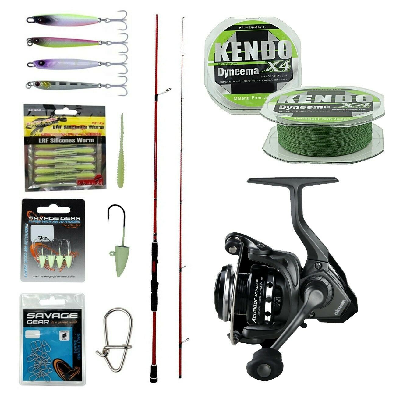 YekOutdoor Okuma Profesyonel LRF Seti Okuma Red Spin 7'6'' 228 cm 3-15 gr 2 Parça&Okuma Acuador ACU-1000A 3+1BB Olta Makinesi