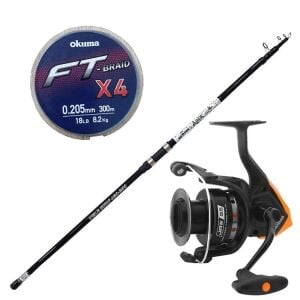 YekOutdoor Surf Oltası Seti Okuma Aria Tele Surf 3,90 cm 100-200 gr Surf Kamışı&Okuma JAW-65 3+1BB Olta Makinesi