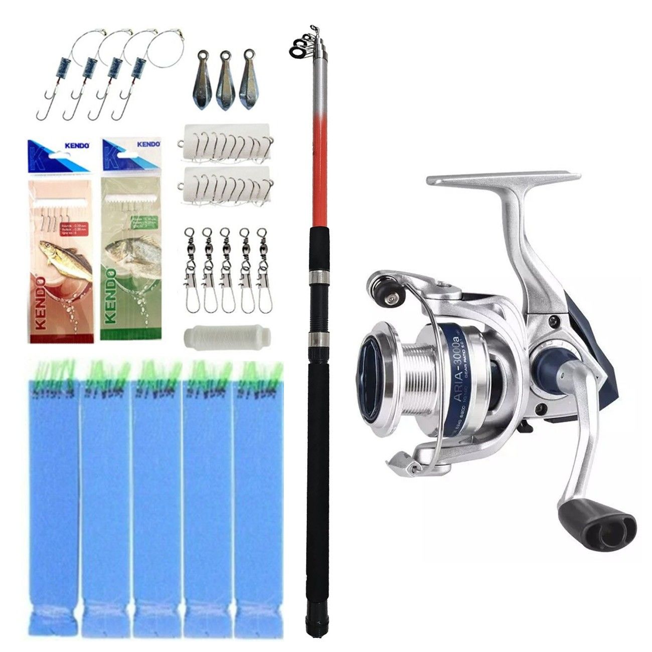 Yek Outdoor Hazır Olta Seti Kendo Elbe 3.50m 70-150gr Olta Kamışı&Okuma ARIA-5000a 1BB Olta Makinesi