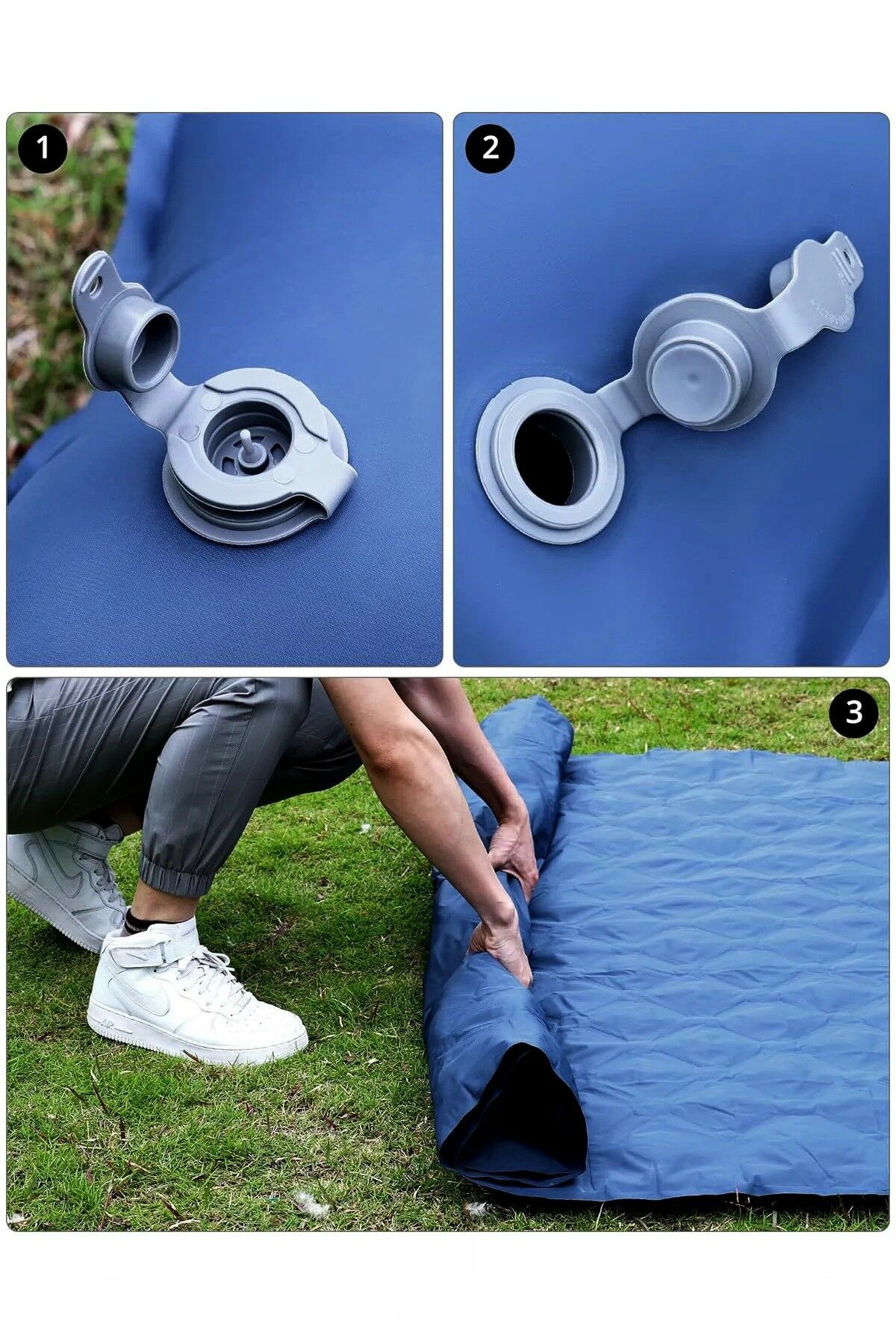 Yek Outdoor Kendiliğinden Şişen Çift Kişilik Katlanır Kamp Yatağı- Kamp Matı 190x120cm