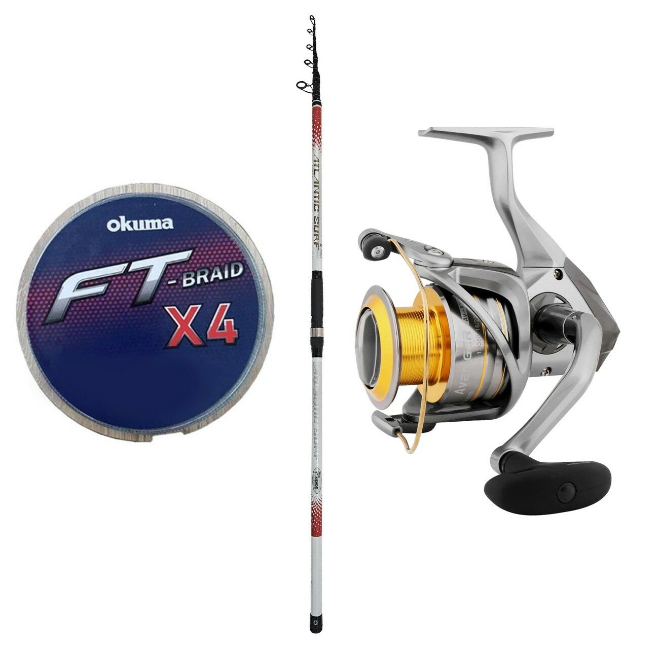 YekOutdoor Profesyonel Surf Olta Seti Kendo Atlantic Surf 4.20m 100-250gr Olta Kamışı&Okuma Avenger Av-6000 6+1BB Olta Makinesi