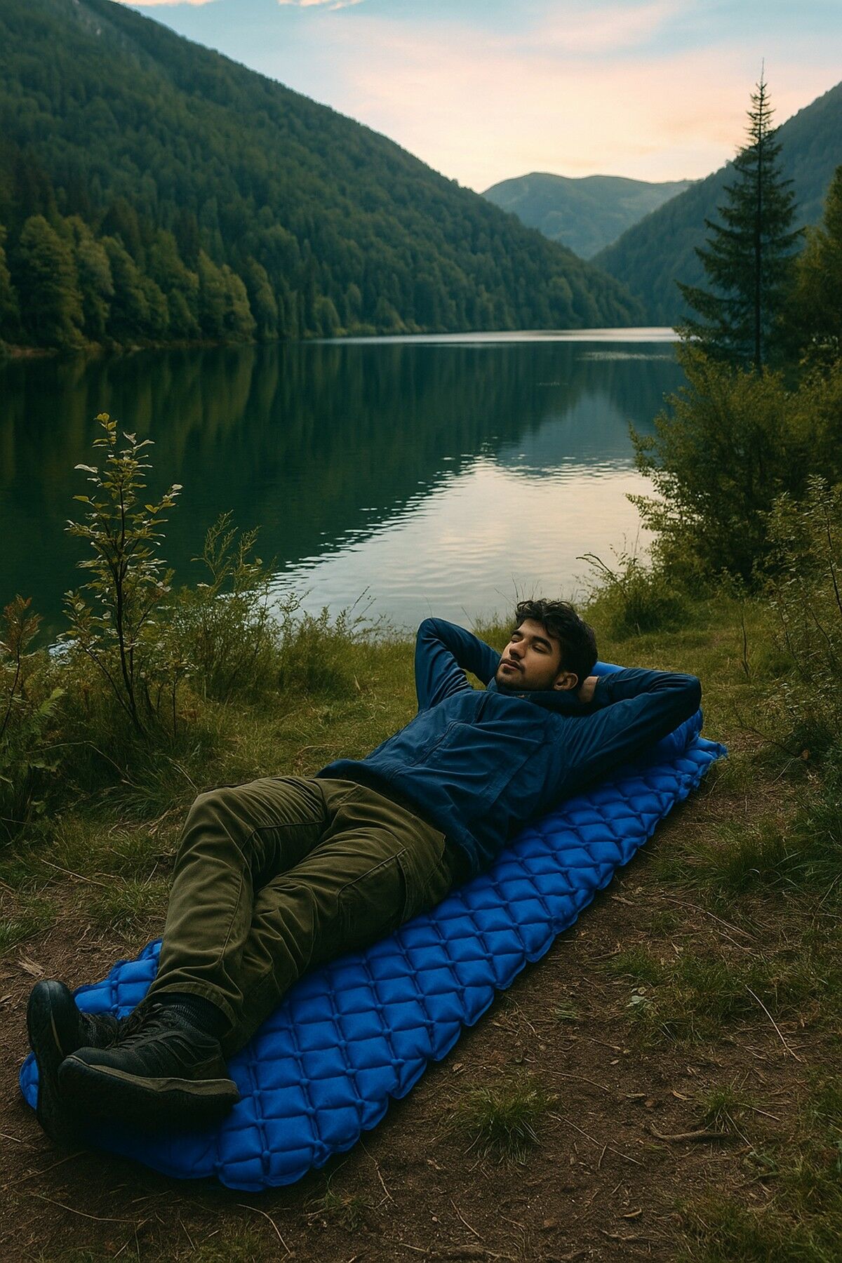 Yek Outdoor Kendiliğinden Şişen Tek Kişilik Katlanır Kamp Yatağı- Kamp Matı 190x66cm