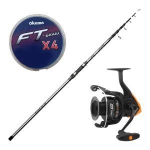 YekOutdoor Surf Oltası Seti Okuma Revenger Tele Surf 420 cm 4 Parça Surf Kamışı&Okuma JAW-55 3+1BB Olta Makinesi