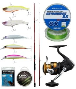 Yek Outdoor Spin Olta Seti Okuma Red Spin 8'0'' 243 cm 7-28 gr 2 Parça&Shimano Makina FX 4000 FC