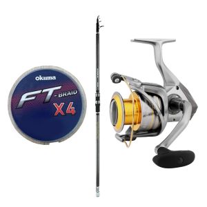 YekOutdoor Profesyonel Surf Olta Seti Okuma Revenger Tele Surf 420 cm 4 Parça Surf Kamışı&Okuma Avenger Av-6000 6+1BB Olta Makinesi