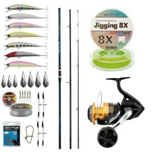 YekOutdoor Yüksek Performans Shimano Kamış Alivio Surf T 425 BX-G 4,25m 225g 3pc&Shimano Makina Socorro 6000 SW