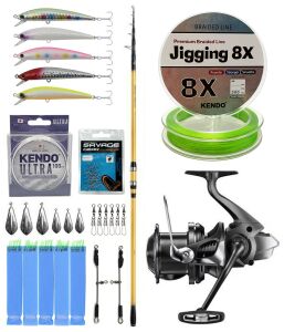 YekOutdoor Yüksek Performans Shimano Kamış Beastmaster FX Surf Tele 4,25m 200g 6pc&Shimano Makina Aerlex XTC 14000