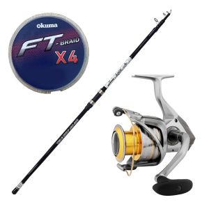 YekOutdoor Profesyonel Olta Seti Okuma Aria Tele Surf 4,20 cm 100-250 gr Surf Kamışı&Okuma Avenger Av-10000 Olta Makinesi