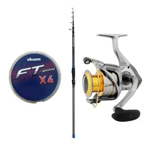 YekOutdoor Profesyonel Surf Olta Seti Dam Imax Tele Surf 3.90m 100-250gr Surf Kamışı&Okuma Avenger Av-8000 6+1BB Olta Makinesi