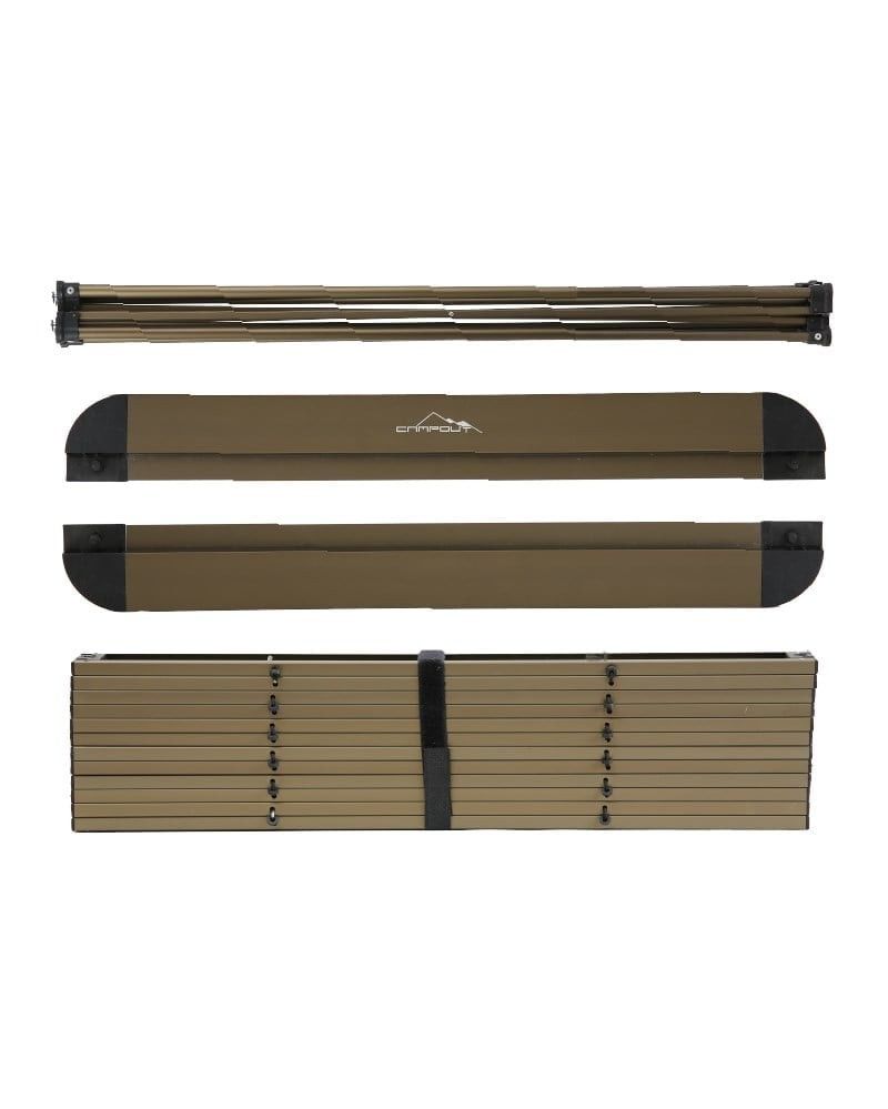 YekOutdoor Katlanabilir Küçük Alüminyum Kamp Masası ve 4 Kişilik Konforlu Kamp Sandalyesi Seti