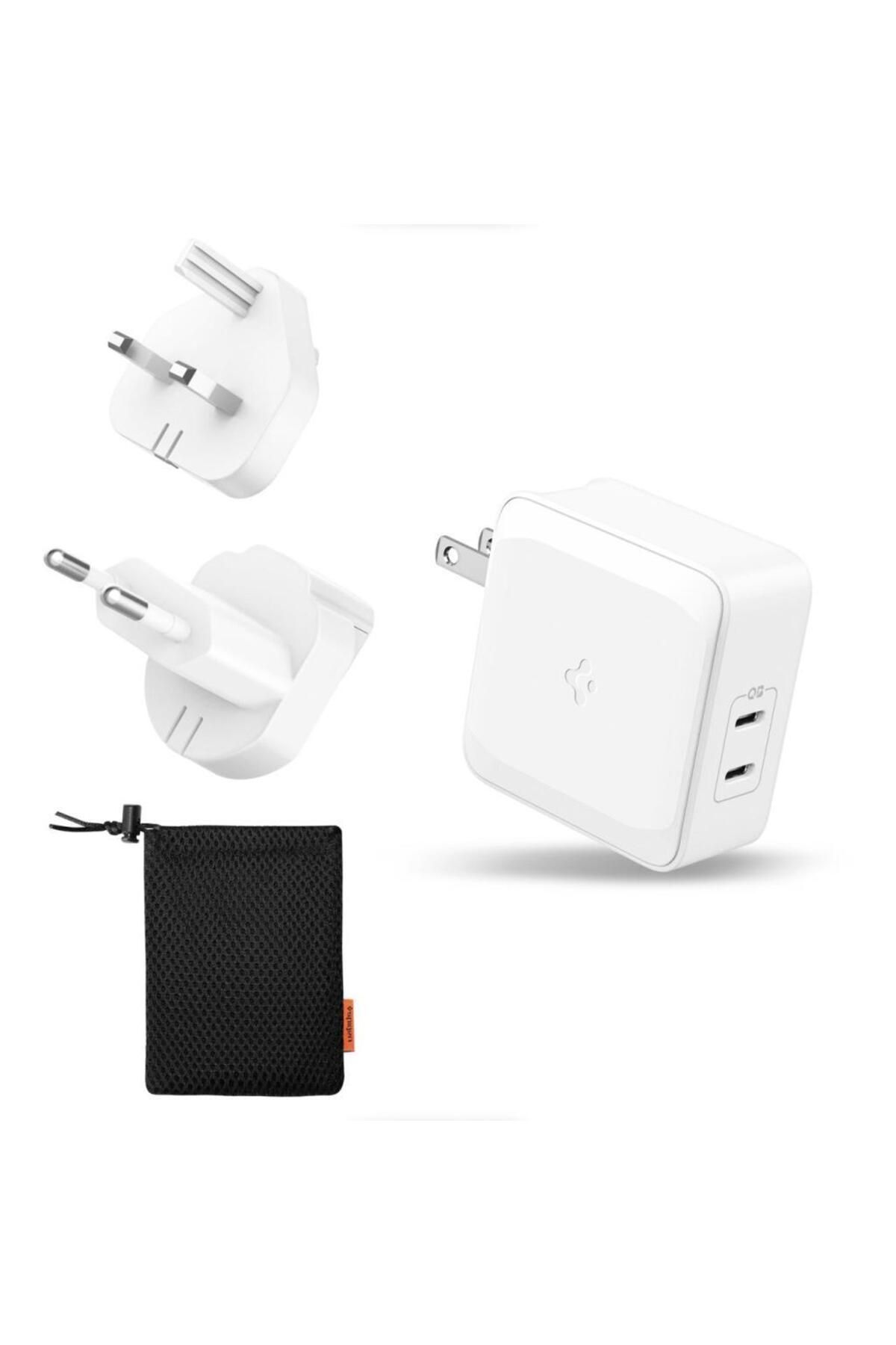 Spigen 45W USB-C Güç Adaptörü 2 Port (Akım Korumalı) 20W/45W Şarj Cihazı  PE2010 White - ACH02613