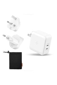 Spigen 45W USB-C Güç Adaptörü 2 Port (Akım Korumalı) 20W/45W Şarj Cihazı  PE2010 White - ACH02613