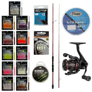 YekOutdoor FireWorm LRF Seti Okuma Red Spin 7'0'' 2.12 cm 1-12 gr 2 Parça&Okuma Ceymar HD CHD-2500A 7+1BB Olta Makinesi