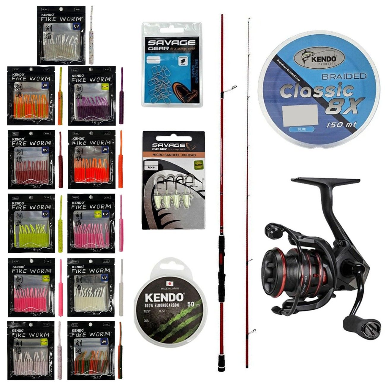 YekOutdoor FireWorm LRF Seti Okuma Red Spin 7'6'' 228 cm 3-15 gr 2 Parça&Okuma Ceymar HD CHD-1000A 7+1BB Olta Makinesi