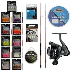 YekOutdoor FireWorm LRF Seti Okuma Red Spin 7'6'' 228 cm 3-15 gr 2 Parça&Okuma Acuador ACU-1000A 3+1BB Olta Makinesi