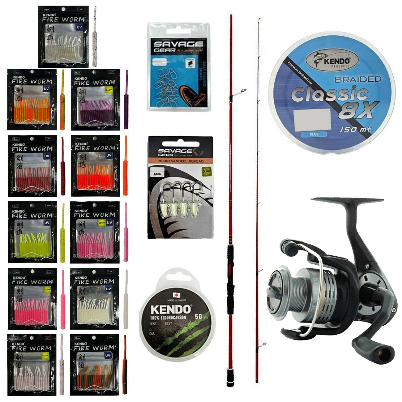 YekOutdoor FireWorm LRF Seti Okuma Red Spin 7'6'' 228 cm 3-15 gr 2 Parça&Okuma Revenger RV-25 FD Olta Makinesi