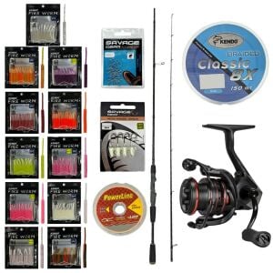 YekOutdoor FireWorm LRF Seti Okuma Epixor LRF Ultra Light Game Spin 213cm 1-8gr 2 Parça Olta Kamışı&Okuma Ceymar HD CHD-1000A 7+1BB Olta Makinesi