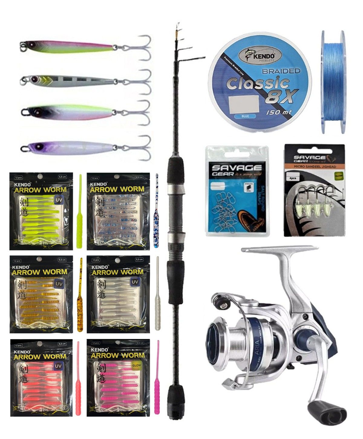 YekOutdoor Arrow Worm LRF Seti Okuma Lrf-Tele-706UL 212cm 1-8 gr Lrf Kamışı&Okuma ARIA-1000a 1BB Olta Makinesi