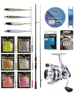 YekOutdoor Arrow Worm LRF Seti Okuma Psycho Stick Game 198cm Ex-Fast 0.5-3.5gr 2 Parça Olta Kamışı&Okuma ARIA-1000a 1BB Olta Makinesi