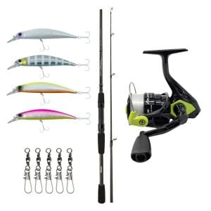 YekOutdoor Spin Olta Seti Okuma Wave Power 8'0 2.44 cm 15-40 gr 2 Parça Spin Kamışı&Okuma Fin Chaser X FNX-40NG Blue 1BB Olta Makinesi