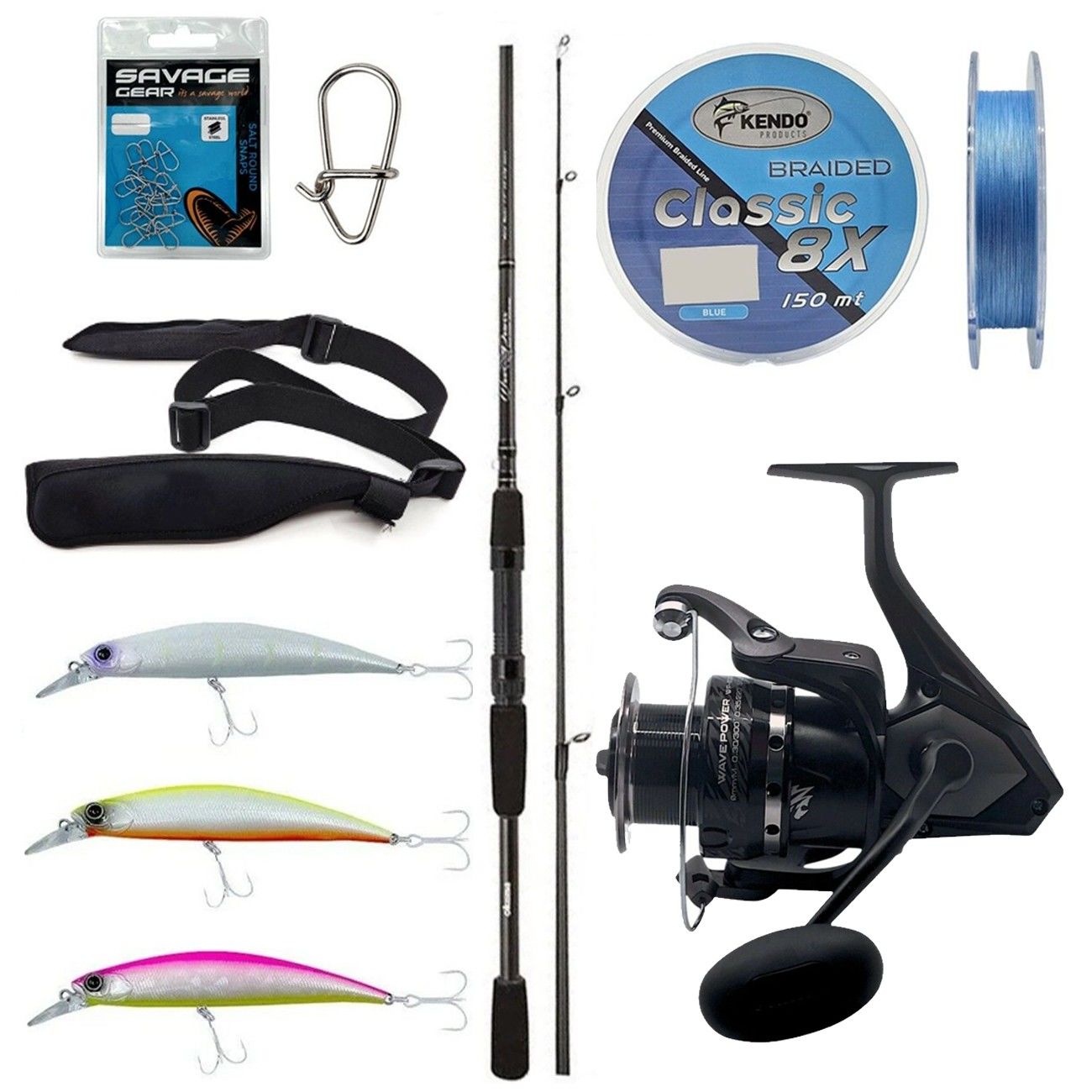 Yek Outdoor Spin Olta Seti Okuma Wave Power 2,74 cm 7-30 gr 2 Parça Spin Kamışı&Okuma Wave Power WP-4000A1 Olta Makinesi