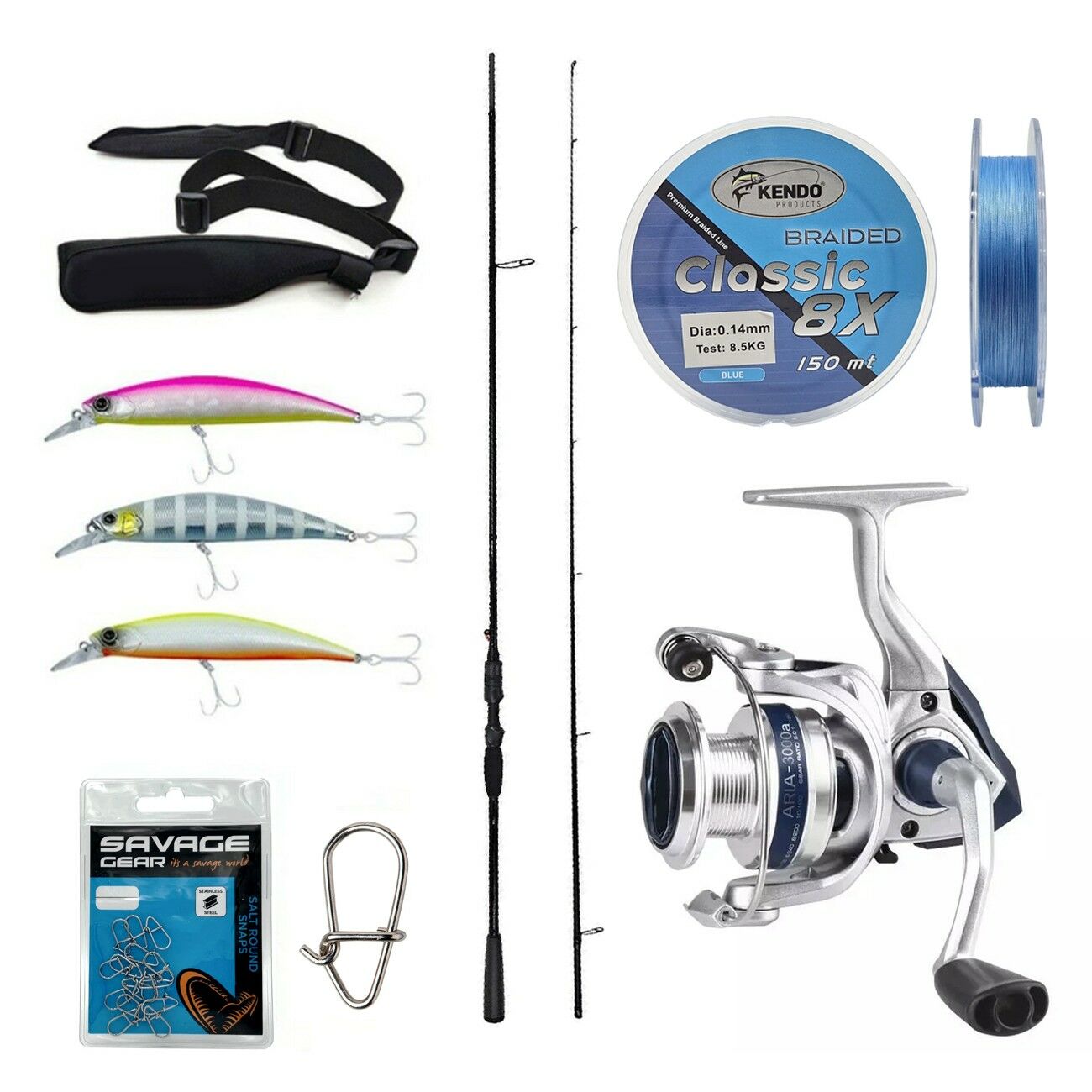 Yek Outdoor Spin Olta Seti Okuma Psycho Stick Game 274cm Ex-Fast 15-40gr 2 Parça Olta Kamışı&Okuma ARIA-3000a Olta Makinesi
