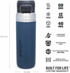 Stanley The Quick Flip Paslanmaz Çelik Termos, 0.70 L, Koyu Mavi