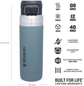 Stanley The Quick Flip Paslanmaz Çelik Termos, 0.70 L, Açık Mavi