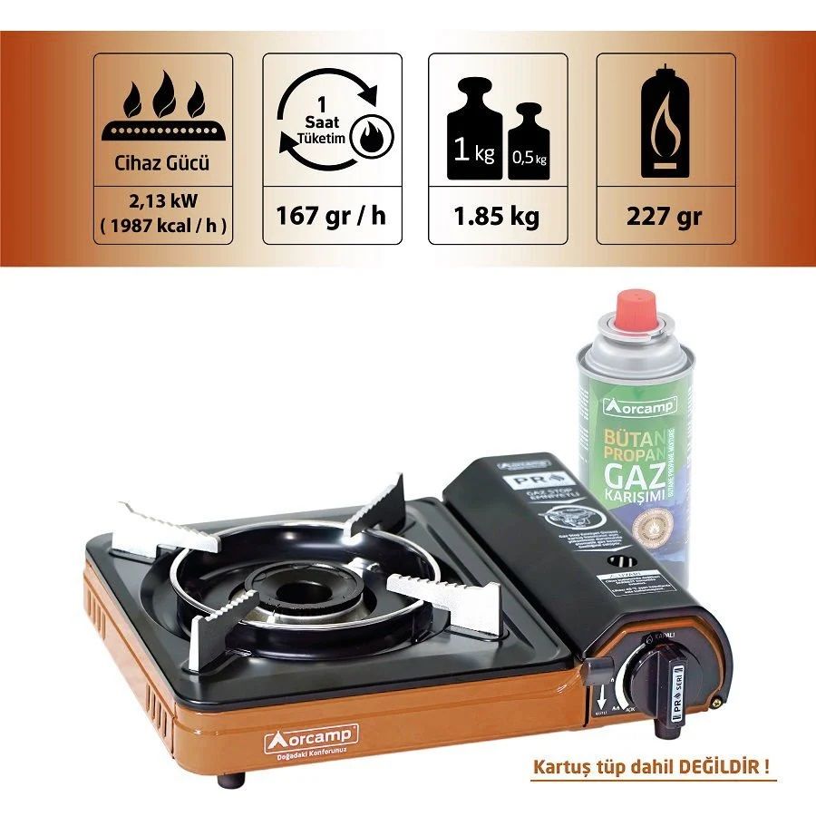 Orcamp Tekli Portatif Kamp Ocak Gaz Stop Emniyetli Taba