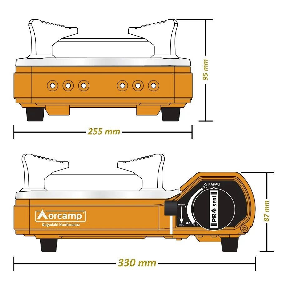 Orcamp Tekli Portatif Kamp Ocak Gaz Stop Emniyetli Taba