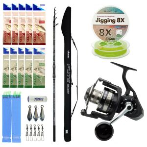 YekOutdoor Profesyonel Yemli Olta Seti Okuma Flite Tele Surf 420cm 100-200gr 5 Parça Olta Kamışı&Savage Gear SGS8 8000 FD 8+1BB Olta Makinesi