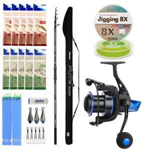 YekOutdoor Profesyonel Yemli Olta Seti Okuma Flite Tele Surf 420cm 100-200gr 5 Parça Olta Kamışı&Okuma Rockaway RA-8000 4+1 bb Olta Makinesi