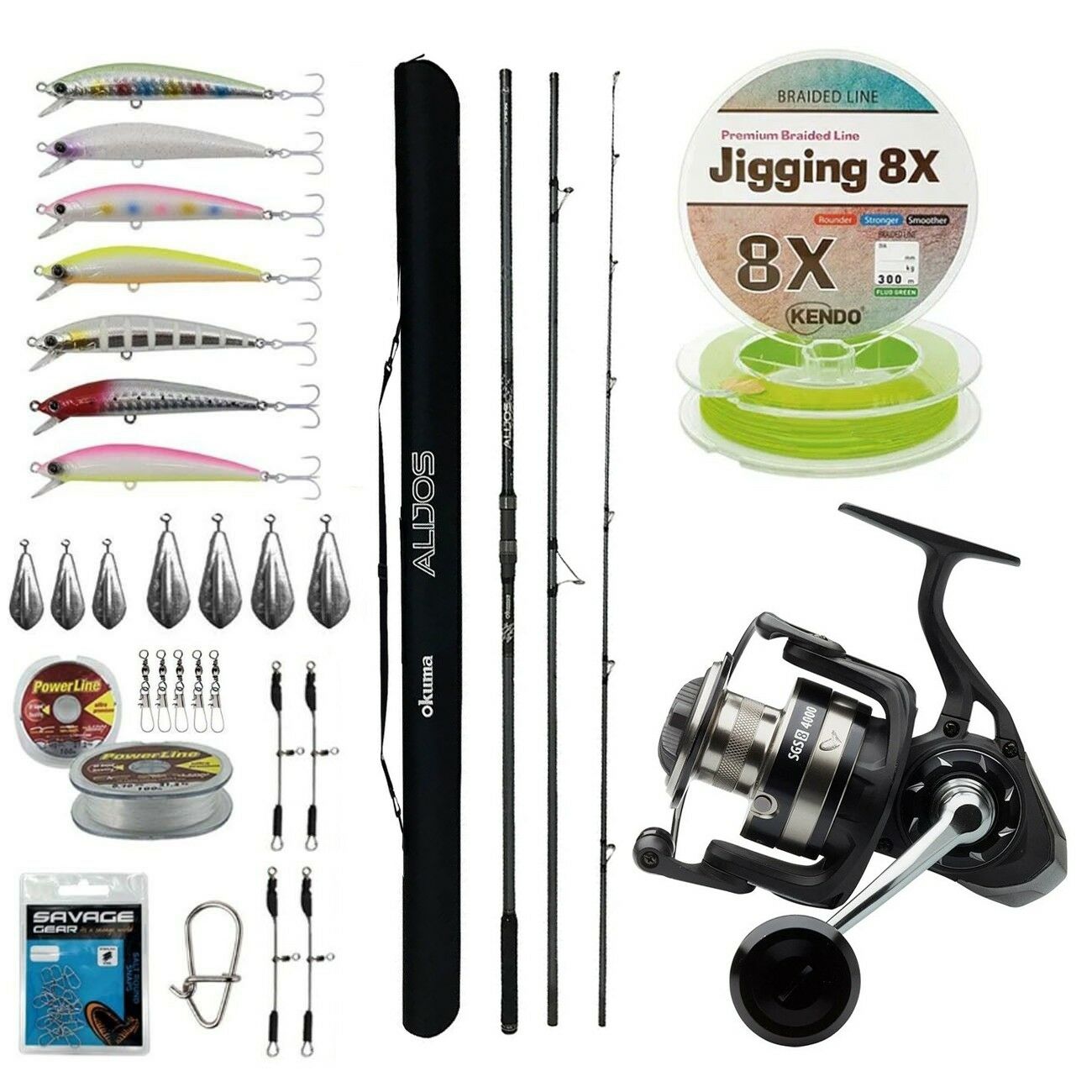 YekOutdoor Yüksek Performans Okuma Olta Seti Okuma Alijos Surf 435 cm 100+250 gr 3 Parça&Savage Gear SGS8 8000 FD 8+1BB Olta Makinesi