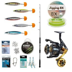 Yek Outdoor Profesyonel Tekne Oltası Seti Cavalla Speed Jigging Spin 159cm MH 150-250GR 1 Parça Kamış&Okuma Salina SA-6000HA Blue 6+1BB Olta Makinesi
