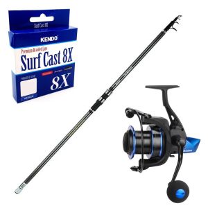 YekOutdoor Yüksek Performans Okuma Olta Seti Okuma Revenger 420 cm Surf Kamışı&Okuma Rockaway RA-8000 4+1 bb Olta Makinesi