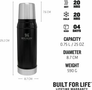 Stanley Klasik Vakumlu Termos 0.75 Lt Siyah