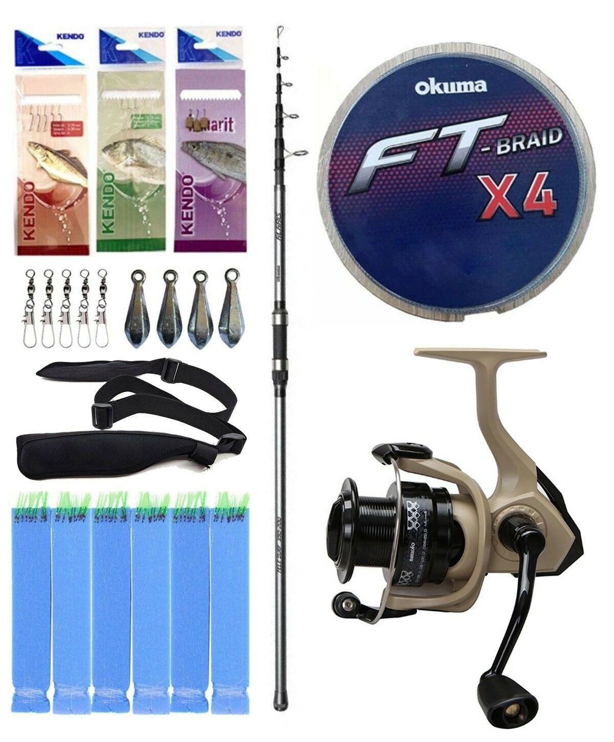 Yek Outdoor Surf Olta Seti Okuma Alaris Tele Surf 390 cm 100-200 gr Surf Kamışı&Okuma Outrax OR-6000SGA 1+1BB Olta Makinesi