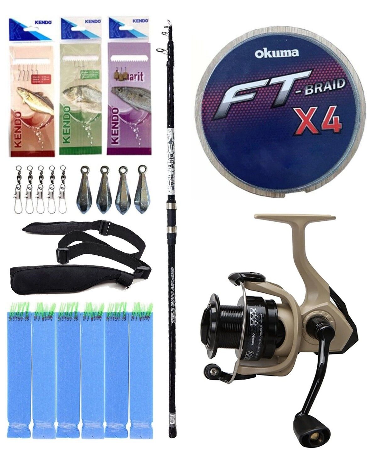 Yek Outdoor Surf Olta Seti Okuma Aria Tele Surf 3,90 cm 100-200 gr Surf Kamışı&Okuma Outrax OR-6000SGA 1+1BB Olta Makinesi