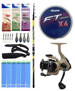 Yek Outdoor Hazır Surf Olta Seti Kendo Spigola Surf 420cm 100-200 gr Kamış&Okuma Outrax OR-6000SGA 1+1BB Olta Makinesi