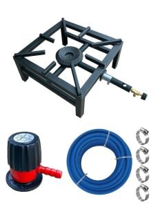 Yek Outdoor Yüksek Isılı Kare Volkan Ocak 40x40cm - Yer Ocağı Regülatörlü Set