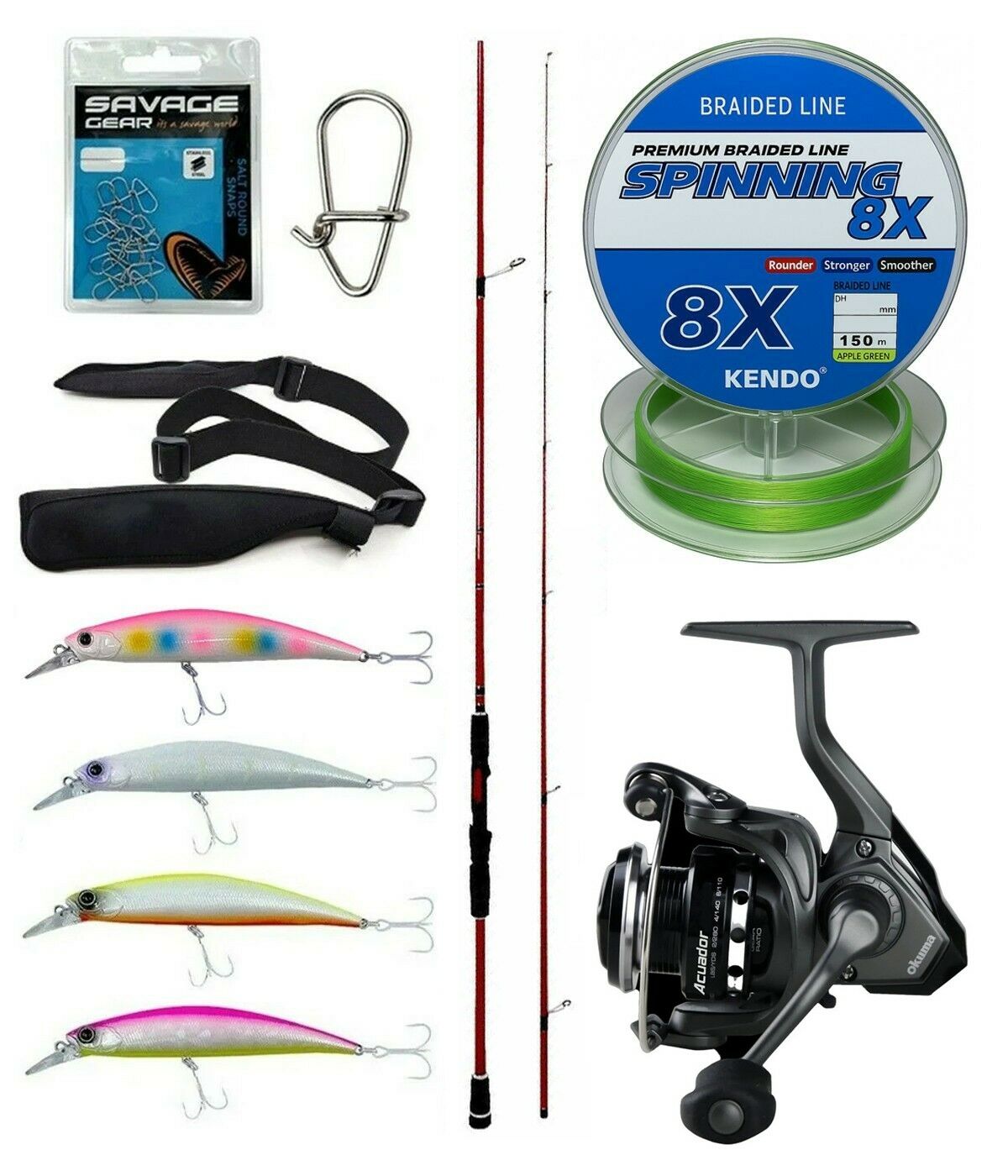 Yek Outdoor Spin Olta Seti Okuma Red Spin 279 cm 10-40 gr Spin Kamışı&Okuma Acuador ACU-2500A Olta Makinesi