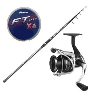 Yek Outdoor Yüksek Kalite Hazır Olta Takımı Okuma Alaris Tele Surf 420 cm 100-200 gr Surf Kamışı&Okuma Safina SN-8000 1+1 bb Olta Makinesi