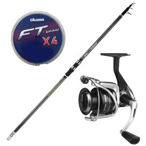 Yek Outdoor Yüksek Kalite Hazır Olta Seti Okuma Revenger Tele Surf 420 cm 4 Parça Surf Kamışı&Okuma Safina SN-8000 1+1 bb Olta Makinesi