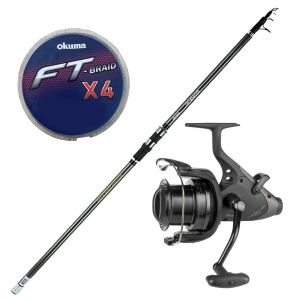 Yek Outdoor Yüksek Kalite Olta Seti Okuma Revenger Tele Surf 420 cm 4 Parça Surf Kamışı&Okuma Powerliner Pro PLP-8000 4+1bb Olta Makinesi