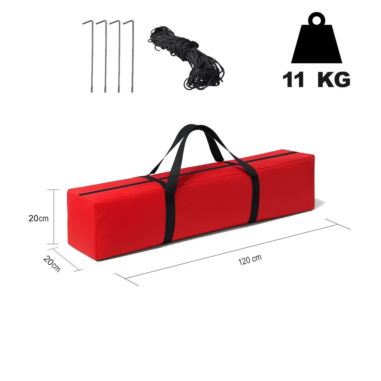 Yek Outdoor 3 X 3 M Katlanır Portatif Polyester Gazebo - Çardak - Bahçe Kamelyası & Gölgelik Kırmızı